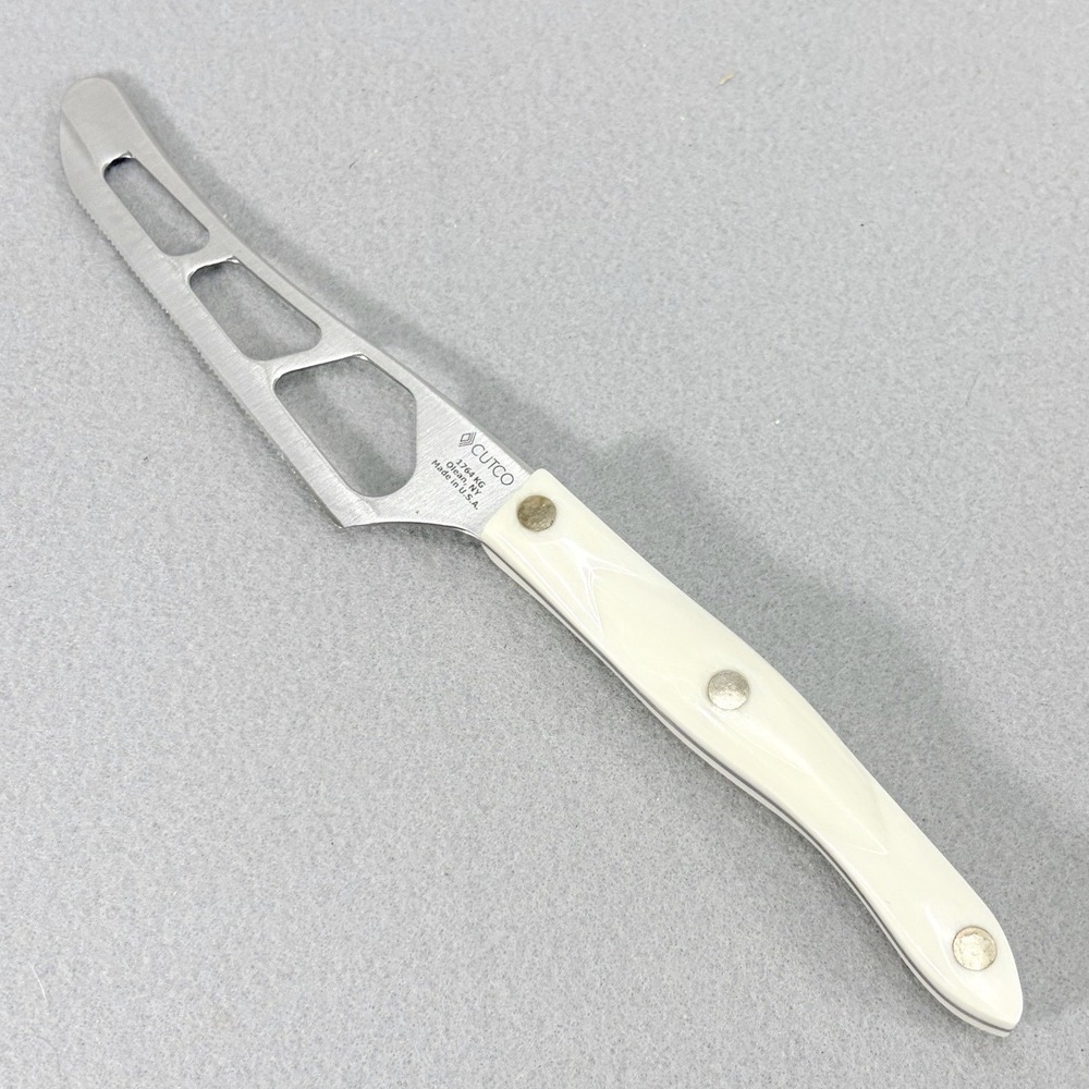 CUTCO 1764 KG Serrated Edge Blade Cheese Knife, Pearl White Handle 10-1/2"